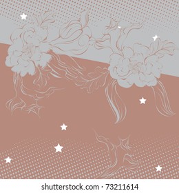 Stylized background with flowers