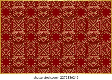 Stylized background with islamic, persian, indian ornament, arabesque, arabic geometric golden texture. Stained glass style, ethnic original oriental patterns.