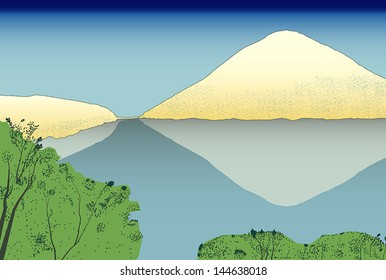 stylized background Japanese prints