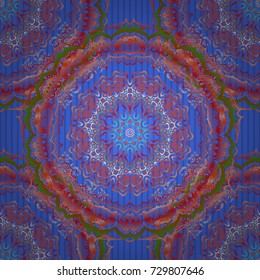 Stylized background with rhombus and nodes. Geometric seamless pattern. Abstract geometric pattern. Vector red and blue texture.