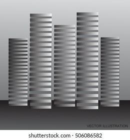 Stylized background with skyscrapers.
