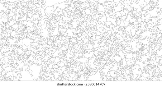 The stylized background of the topographic contour map concept. Abstract geography scheme in lines and contours. Black on white. Vector illustration.
