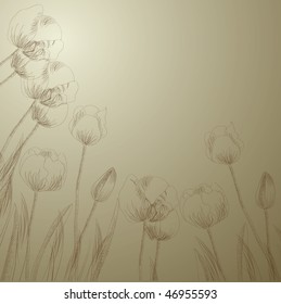 stylischer Hintergrund mit Tulpen