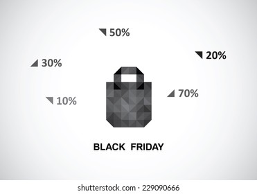 the stylized bag from triangles of black color