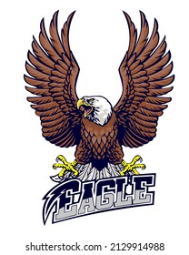 
stylized bald eagle logo illustration