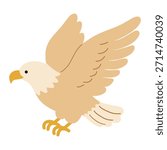 Stylized Bald eagle soaring illustration, symbol of american freedom and patriotism