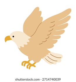 Ilustración de águila calva estilizada, símbolo de la libertad y el patriotismo estadounidenses