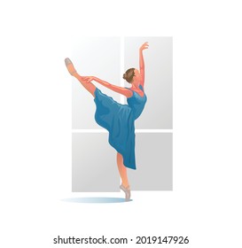 Stylized of ballerina in  dancer vector illustration
