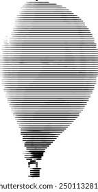 Stylized balloon image using grayscale striped abstraction.