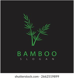 Logotipo de bambú estilizado y diseño simple del símbolo