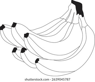 Stylized banana outline in a clean, modern line-drawing style. Ideal for food branding, eco-friendly packaging, and creative digital artwork.