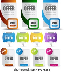 stylized banner set for web sale and advertisement