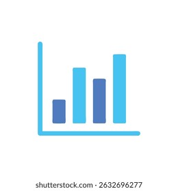 Stylized bar chart illustration with an ascending growth pattern