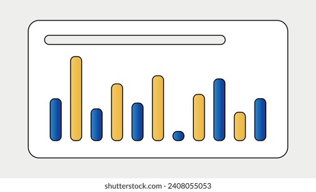 Stylized Bar Graph Infographic in Blue and Yellow