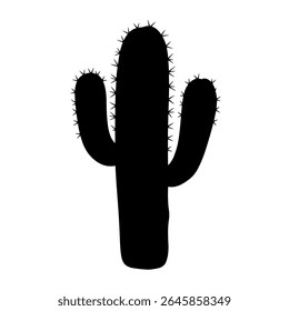 Stylized Barrel Cactus Icon - Black Silhouette of Succulent Plant for Nature Art, Gardening, or Outdoor Adventure Use