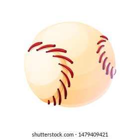 Stylized baseball ball isolated on white background. Vector illustration in cartoon style