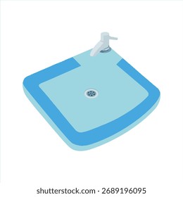 Ilustración estilizada del lavabo con las líneas limpias y las opciones vibrantes del color aisladas en fondo transparente