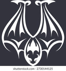 Ilustração de morcego estilizado - Design de criatura gótica para Halloween ou Dark Fantasy Temas
