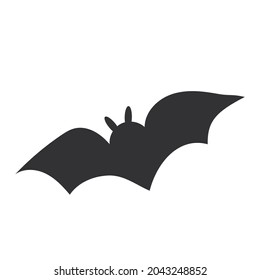 Stylized bat on a white background. Cartoon halloween vector illustration.