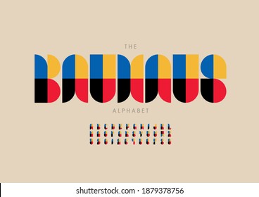 Stylized Bauhaus Alphabet Font Vector