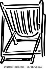 Stylized Beach Lounger Sketch for Relaxation Product Label