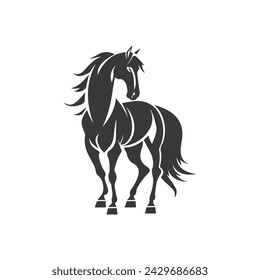 Stylized beautiful horse, icon design