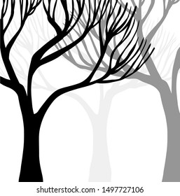 A stylized beautiful monochrome tree. Vector illustration