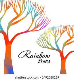 A stylized beautiful multi-colored tree. Vector illustration