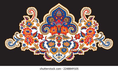 Stylized and Beautiful Paisley, Textile Paisley Design. Textile Fabrics Design