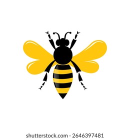 Ilustração de abelha estilizada Mel, asas, listras, inseto, natureza