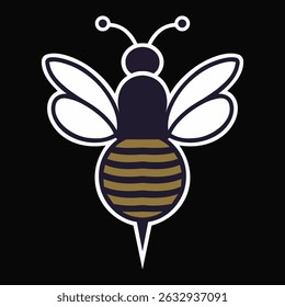 Stylized Bee Illustration with Wings