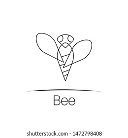 Stylized bee. Line drawing. Template for logo
