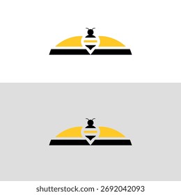 Abelha estilizada no logotipo de livro aberto