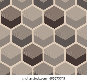 stylized beehive seamless pattern in smoked brown shades