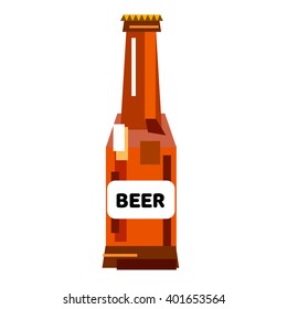 Stylized beer bottle logo template. Abstract concept.