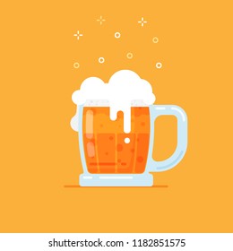 Stylized beer glass. Flat icon.