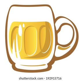 Stylized beer glass isolated on a white background.