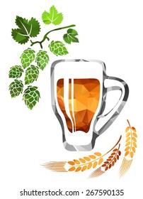 Stylized beer glass isolated on a white background.
