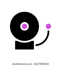 Stylized bell icon design for alerts and notification visual representation