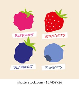 Stylized berries icons. Vector illustration