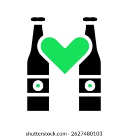 Stylized beverage celebration: A symmetrical love for crafted bottles illustration