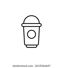 Stylized Beverage Cup Outline, Minimalist Design Coffee or Tea Container Icon