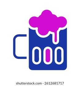 Stylized beverage illustration with foam, emphasizing a modern minimalist design