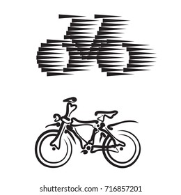 stylized bicycle, lines