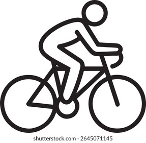 Stylized Bicycle Rider Icon Depicting Cyclist on a Bike, Simplicity and Minimalist Design for Transportation and Recreation Concepts