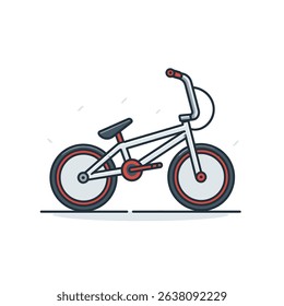 Stylized bicycle stands stationary against a white backdrop