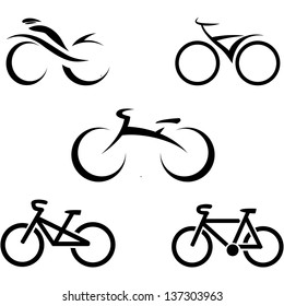stylized bicycle, vector illustration 