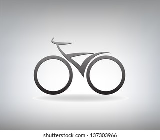 stylized bicycle, vector illustration 