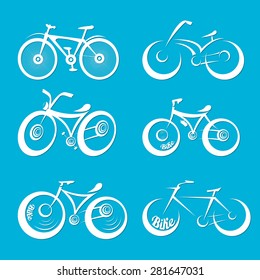 stylized bicycle, vector illustration