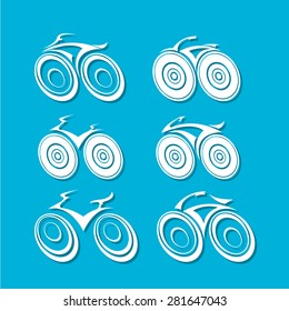 stylized bicycle, vector illustration